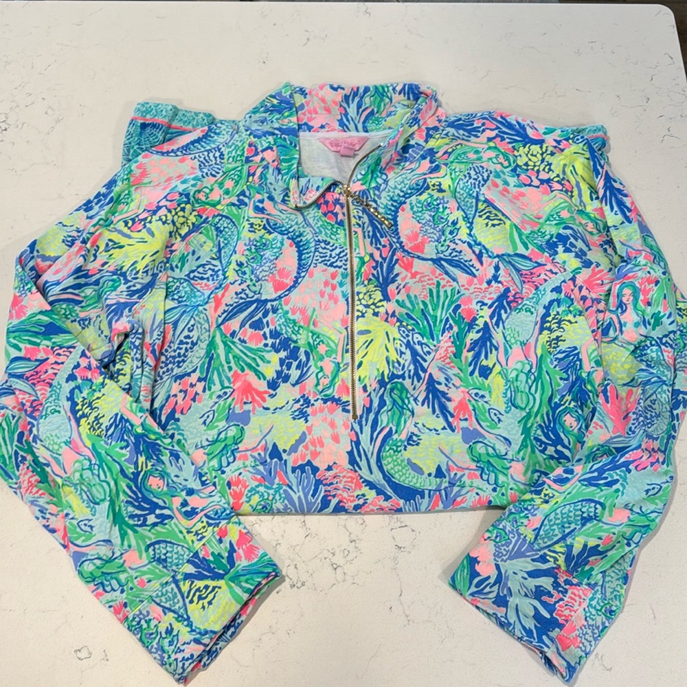 Lilly Pulitzer Popover Dress Mermaid Cove XL EUC